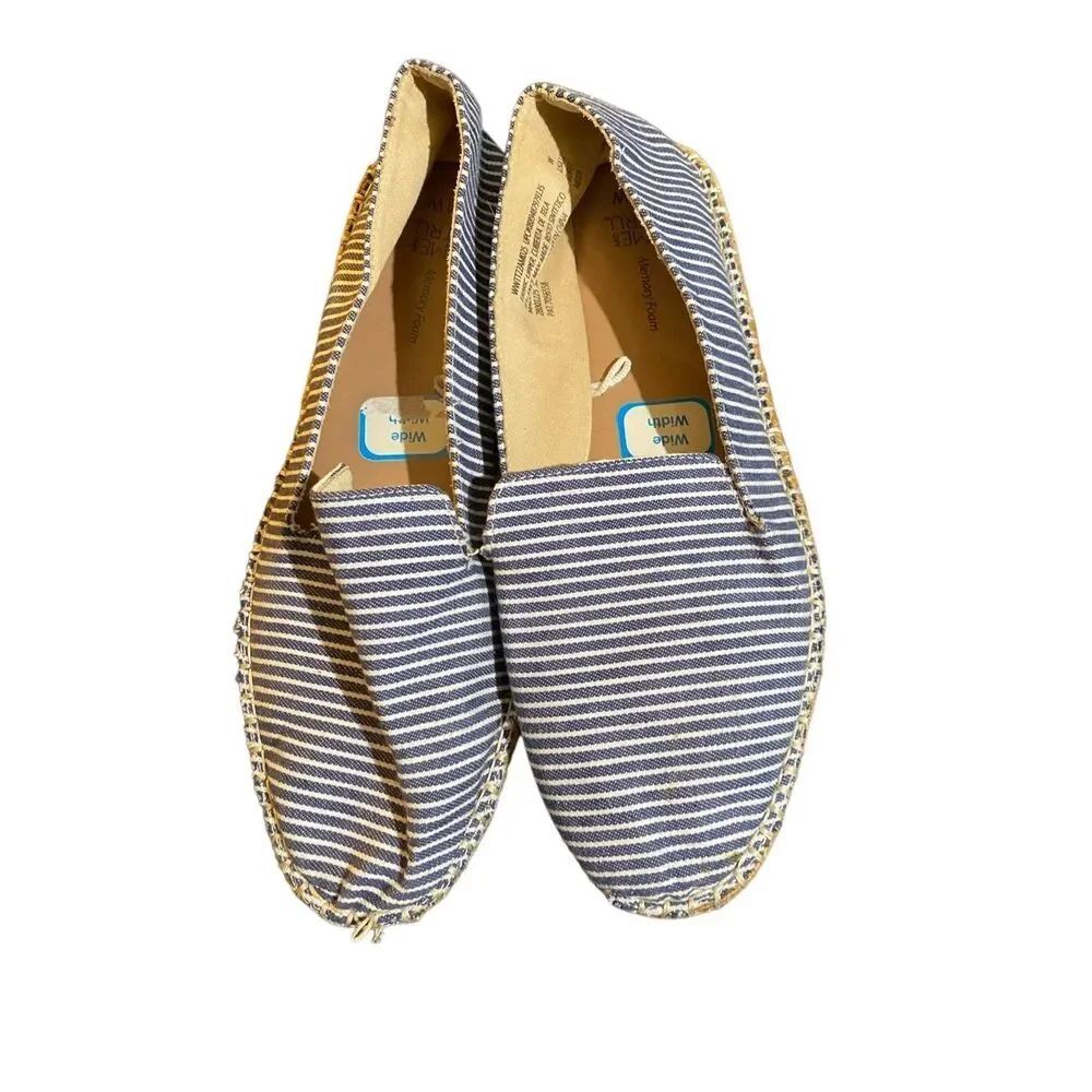 NWOT time and tru women’s blue striped slip on espadrille shoes 11